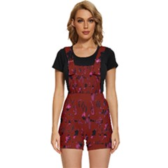 Doodles Maroon Short Overalls by nateshop