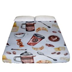 Coffee Coffeemania Caffeine Fitted Sheet (queen Size) by Wegoenart