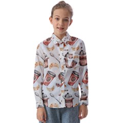 Coffee Coffeemania Caffeine Kids  Long Sleeve Shirt by Wegoenart