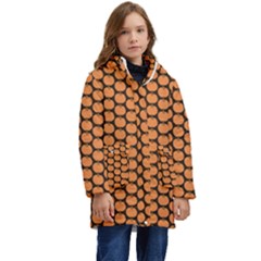 Cute Pumpkin Black Small Kid s Hooded Longline Puffer Jacket by ConteMonfrey