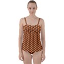 Cute Pumpkin Black Small Twist Front Tankini Set View1