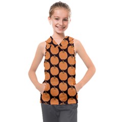 Black And Orange Pumpkin Kids  Sleeveless Hoodie by ConteMonfrey