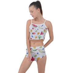 Fruit Summer Vitamin Watercolor Summer Cropped Co-ord Set by Wegoenart