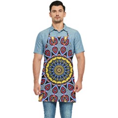 Kaleidoscope Mandala Colorful Kitchen Apron by Wegoenart