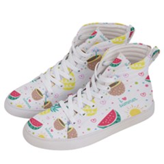 Pineapple And Watermelon Summer Fruit Women s Hi-top Skate Sneakers by Jancukart