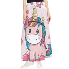 Cartoon Unicorn Fantasy Maxi Chiffon Skirt by Jancukart