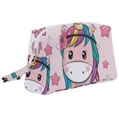 Cartoon Unicorn Fantasy Wristlet Pouch Bag (large) by Jancukart