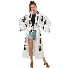 Ant Insect Pattern Cartoon Ants Maxi Kimono by Ravend