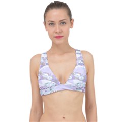 Purple Japanese Pattern Texture Violet Textile Classic Banded Bikini Top by danenraven