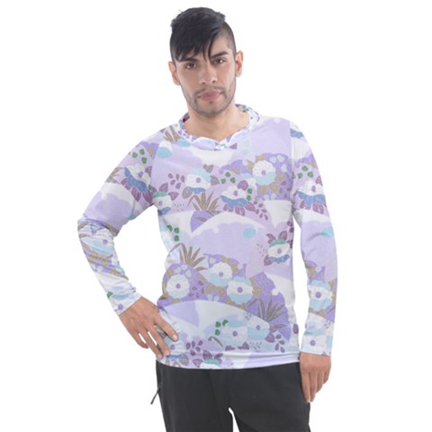 Purple Japanese Pattern Texture Violet Textile Men s Pique Long Sleeve Tee by danenraven