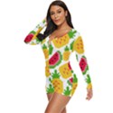 Watermelon Pattern Fruit Summer Long Sleeve Boyleg Swimsuit View2