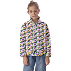 Sweet Dessert Food Cake Pattern Kids  Half Zip Hoodie by Wegoenart