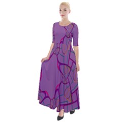 Abstract-1 Half Sleeves Maxi Dress by nateshop