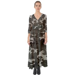 Camouflage Button Up Boho Maxi Dress by nateshop