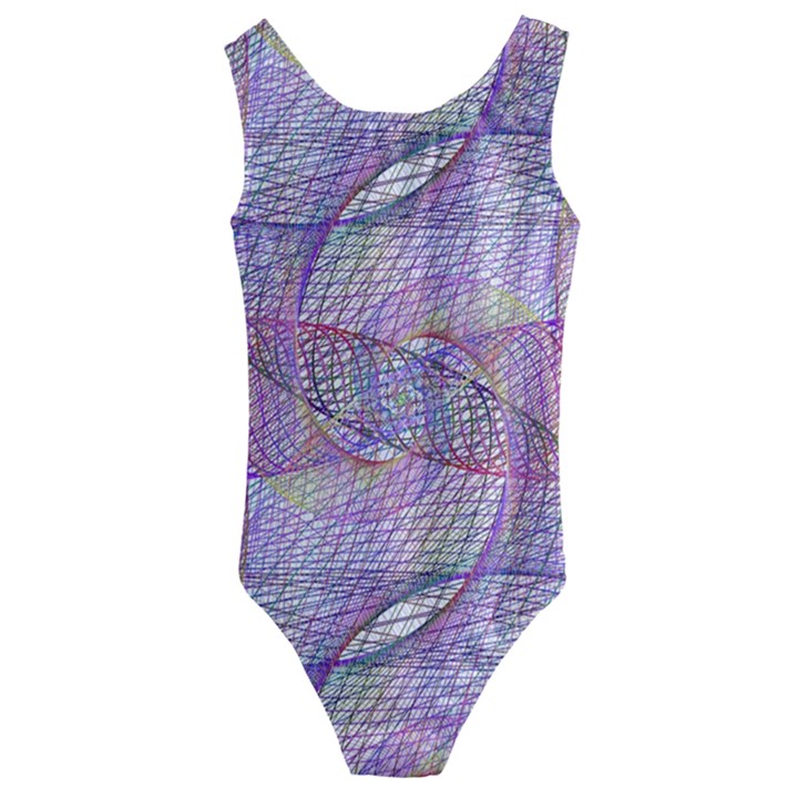 Purple Background Abstract Pattern Kids  Cut-Out Back One Piece Swimsuit