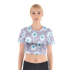 Flower Pattern Background Cotton Crop Top by Wegoenart