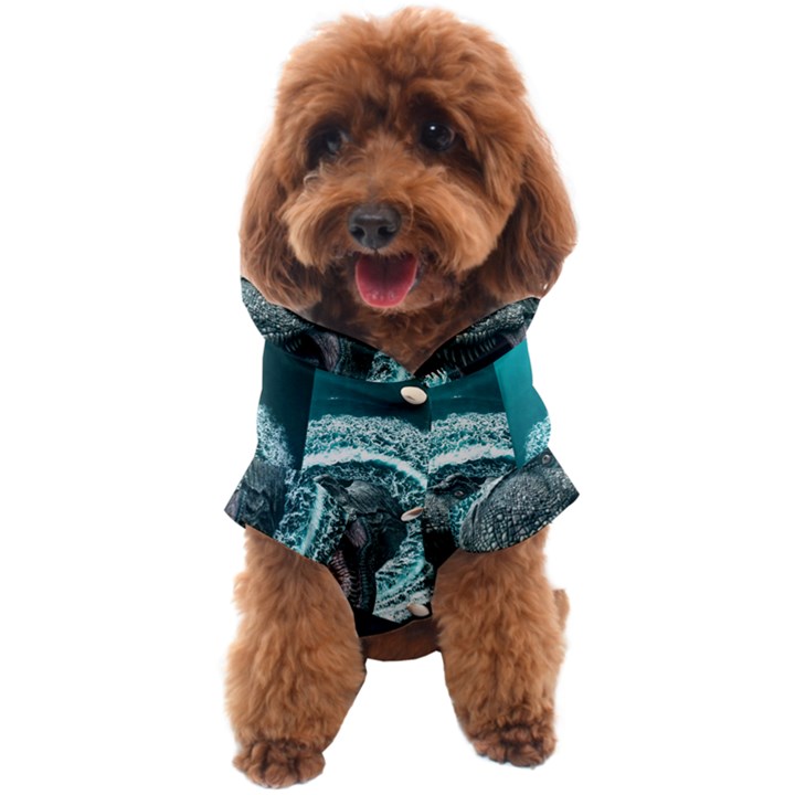 Dinosaur Sea Boat Fantasy Dog Coat