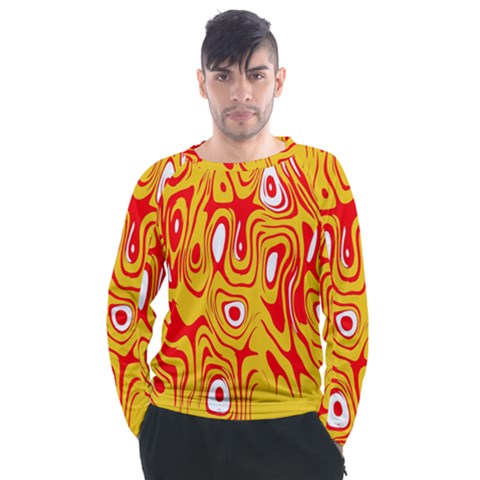 Red-yellow Men s Long Sleeve Raglan Tee by nateshop