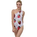 Strawberry Fruit Pattern Background To One Side Swimsuit View1