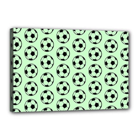 Pattern Ball Soccer Background Canvas 18  X 12  (stretched) by Wegoenart