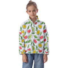 Fruit Fruits Food Illustration Background Pattern Kids  Half Zip Hoodie by Ravend