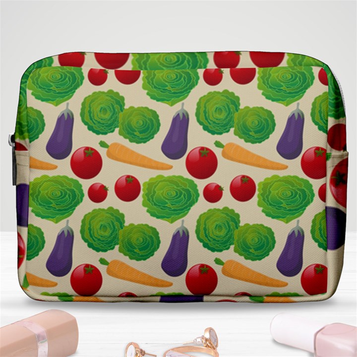 Food Illustration Pattern Texture Make Up Pouch (Large)