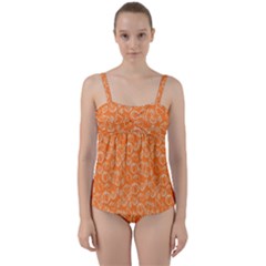 Illustration Abstract Pattern Seamless Twist Front Tankini Set by Ravend