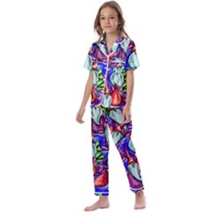 Merry Christmas Kids  Satin Short Sleeve Pajamas Set by Ravend