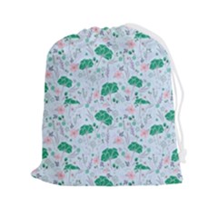 Flower Pattern Wallpaper Seamless Drawstring Pouch (2xl) by Ravend