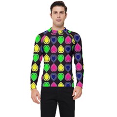 Black Blue Colorful Hearts Men s Long Sleeve Rash Guard by ConteMonfrey