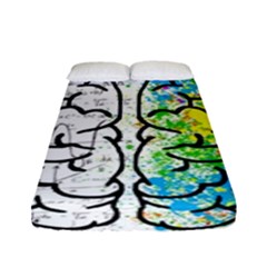 Brain Mind Psychology Idea Drawing Fitted Sheet (full/ Double Size) by Wegoenart