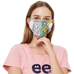 Brain Mind Psychology Idea Drawing Fitted Cloth Face Mask (adult) by Wegoenart