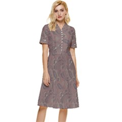 Batik-03 Button Top Knee Length Dress by nateshop