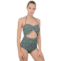 Batik-tradisional Scallop Top Cut Out Swimsuit by nateshop