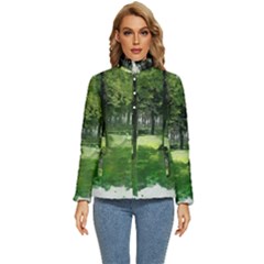 Beeches Trees Tree Lawn Forest Nature Women s Puffer Bubble Jacket Coat by Wegoenart