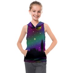 Illustration Clock Asteroid Comet Galaxy Kids  Sleeveless Hoodie by Wegoenart