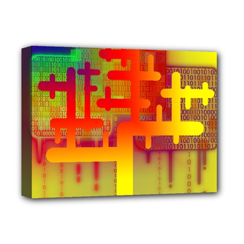 Code Binary System Deluxe Canvas 16  X 12  (stretched)  by Wegoenart