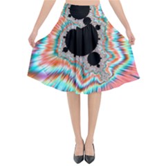 Fractal Abstract Background Flared Midi Skirt by Wegoenart