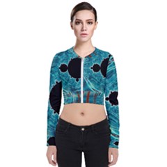 Mandelbrot Apple Fractal Abstract Long Sleeve Zip Up Bomber Jacket by Wegoenart