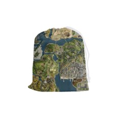 Map Illustration Grand Theft Auto Drawstring Pouch (medium) by danenraven