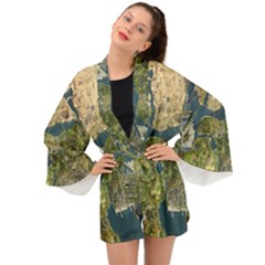 Map Illustration Grand Theft Auto Long Sleeve Kimono by danenraven