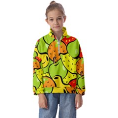 Fruit Food Wallpaper Kids  Half Zip Hoodie by Dutashop