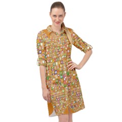 Calendar -1 Long Sleeve Mini Shirt Dress by nateshop