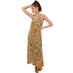 Calendar -1 V-neck Chiffon Maxi Dress by nateshop