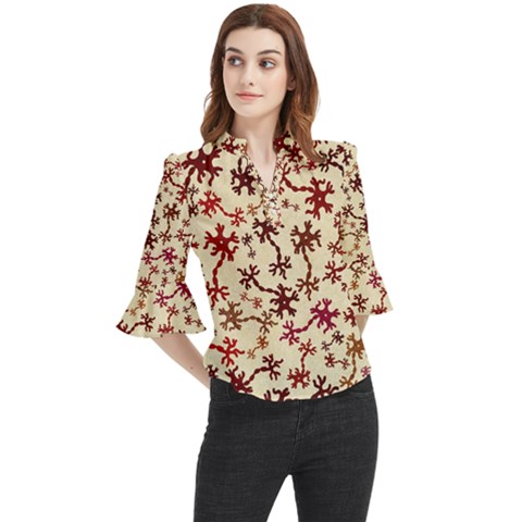 Neuron Nerve Cell Neurology Loose Horn Sleeve Chiffon Blouse by Ravend