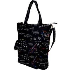 Black Background Text Overlay  Mathematics Formula Shoulder Tote Bag by danenraven