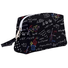 Black Background Text Overlay  Mathematics Formula Wristlet Pouch Bag (large) by danenraven