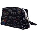 Black Background Text Overlay  Mathematics Formula Wristlet Pouch Bag (Large) View2