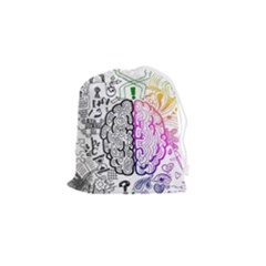 Anatomy Brain Head Medical Psychedelic  Skull Drawstring Pouch (small) by danenraven