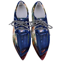 The Police Box Tardis Time Travel Device Used Doctor Who Pointed Oxford Shoes by Jancukart